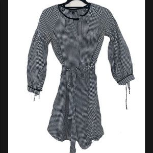 Topshop Gingham Cotton Long Sleeve dress